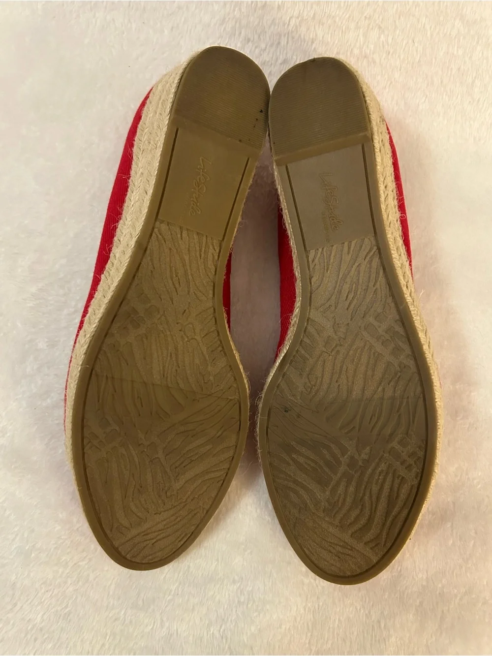 LifeStride Velocity 2.0 Red Espadrille Wedge Pumps Women’s Size 8